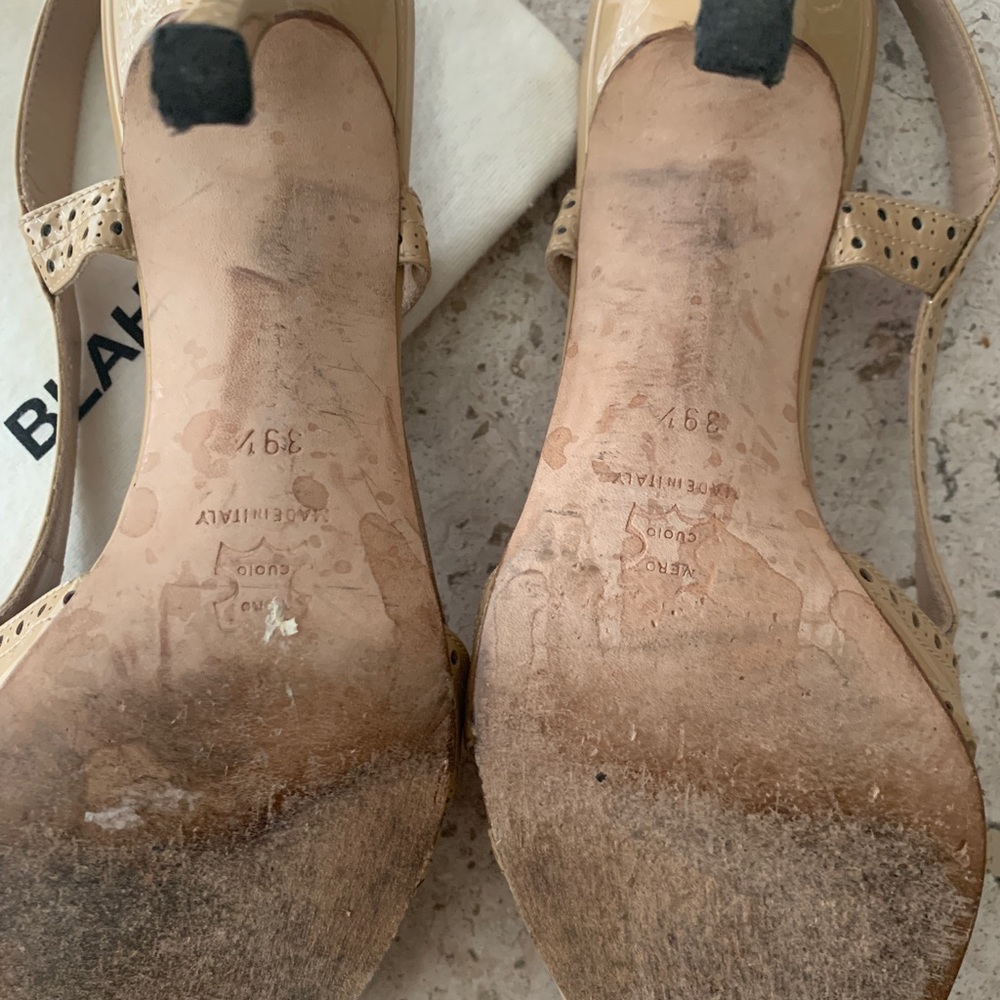 Manolo Blahnik sling back peep toe pumps - Picture 3 of 8